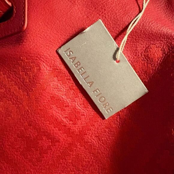 NWT Isabelle Fiore Bombay Tote Bag shoulder Bag Red Leather $325.00 - Picture 5 of 10